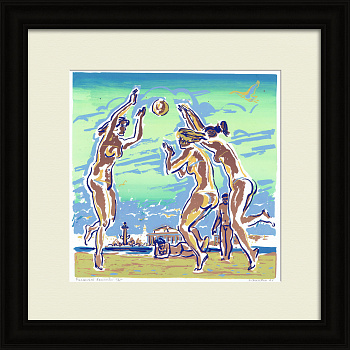 Пляжный волейбол. Санкт-Петербург, авторская шелкография