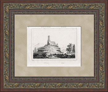 Грузия, город Сурами. Антикварная гравюра 19 века