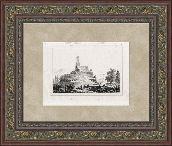 Грузия, город Сурами. Антикварная гравюра 19 века