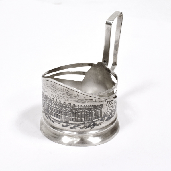 подстаканник стадион "лужники". серебро 875 пробы