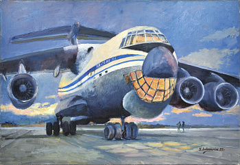 Самолет Ил-76. Авторская живопись