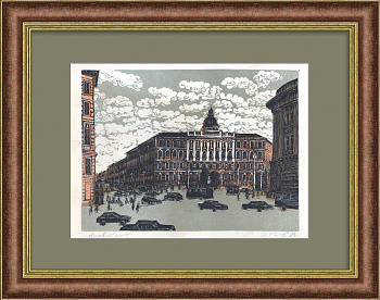 Московский проспект, Санкт-Петербург. Авторская гравюра
