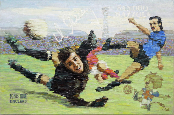 Легенды футбола: Яшин и Маццола. Авторская живопись