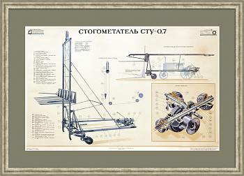 Сельскохозяйственная техника. Стогометатель. Редкий, советский плакат
