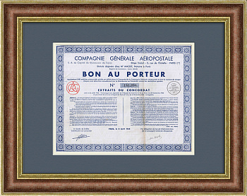 Облигация  авиационной компании Compagnie Générale Aéropostale, слияние с Air France