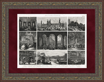 Фестивали, выставки, спорт и маскарады Западной Европы. Антикварная гравюра