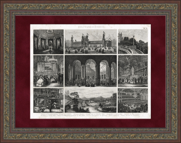 Фестивали, выставки, спорт и маскарады Западной Европы. Антикварная гравюра