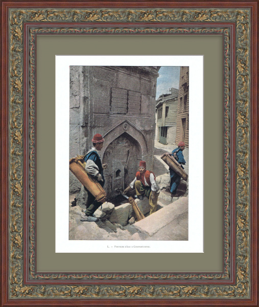 Водоносы в Константинополе. Старинная фототипия