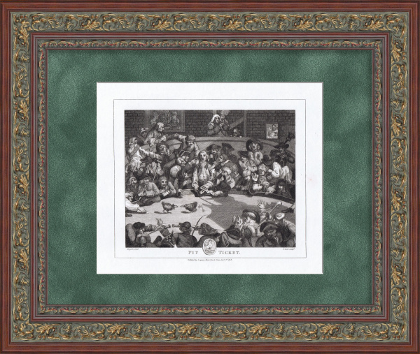 Петушиные бои - королевский спорт. Уникальная гравюра по У. Хогарту