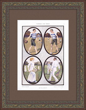 Футбол и большой теннис, эпоха модерна. Старинная графика