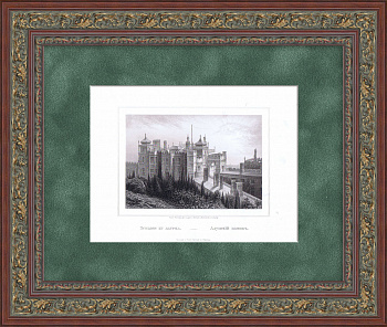 Воронцовский дворец в Алупке, Крым. Старинная гравюра