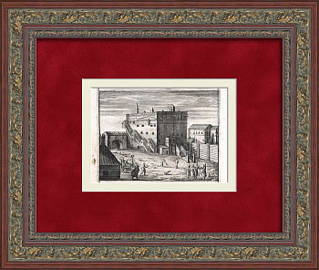 Посольский двор на Китай-городе, Москва. Уникальная гравюра на меди 17 века