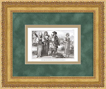 Жители Подмосковья. Старинная гравюра