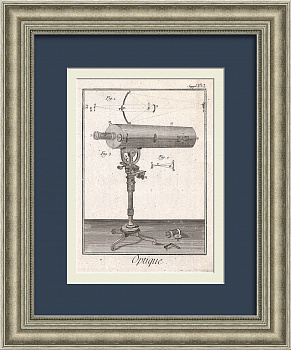 Астрономия: телескоп Грегори. Уникальная, старинная гравюра 18 века