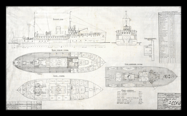 ледокол для астраханского порта. уникальный чертеж 1934 года