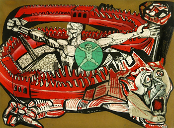 Крушение Китайской стены, литография Эрнста Неизвестного