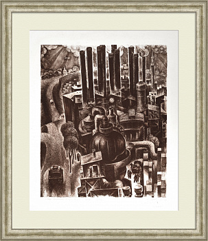 Мценский литейный завод, Орловская область. Авторская старинная литография