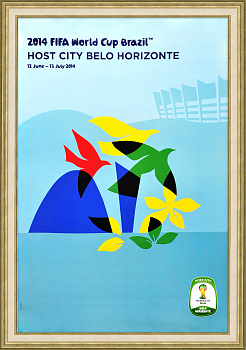 Чемпионат мира по футболу в Бразилии, Белу-Оризонти. Малотиражный плакат.