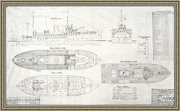 Ледокол для Астраханского порта. Уникальный чертеж 1934 года