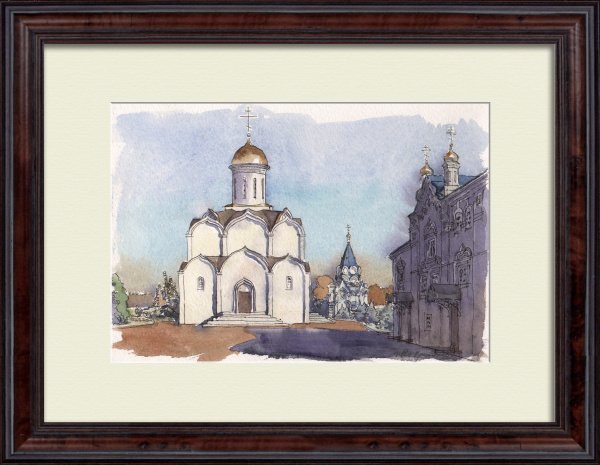 Троицкий собор Зилантова монастыря, Казань. Авторская акварель