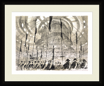 Металлургия в СССР: пуск домны "Северянка". Авторская, большая гравюра