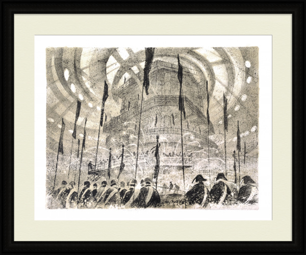 Металлургия в СССР: пуск домны "Северянка". Авторская, большая гравюра Металлургия в СССР: пуск домны "Северянка". Авторская, большая гравюра