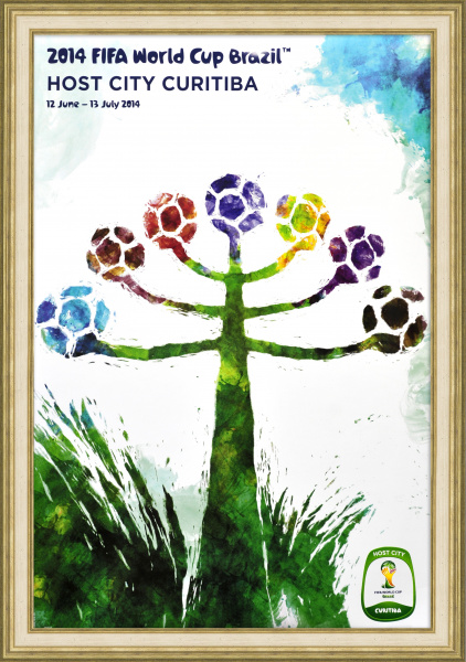 Чемпионат мира по футболу в Бразилии, Куритиба. Малотиражный плакат
